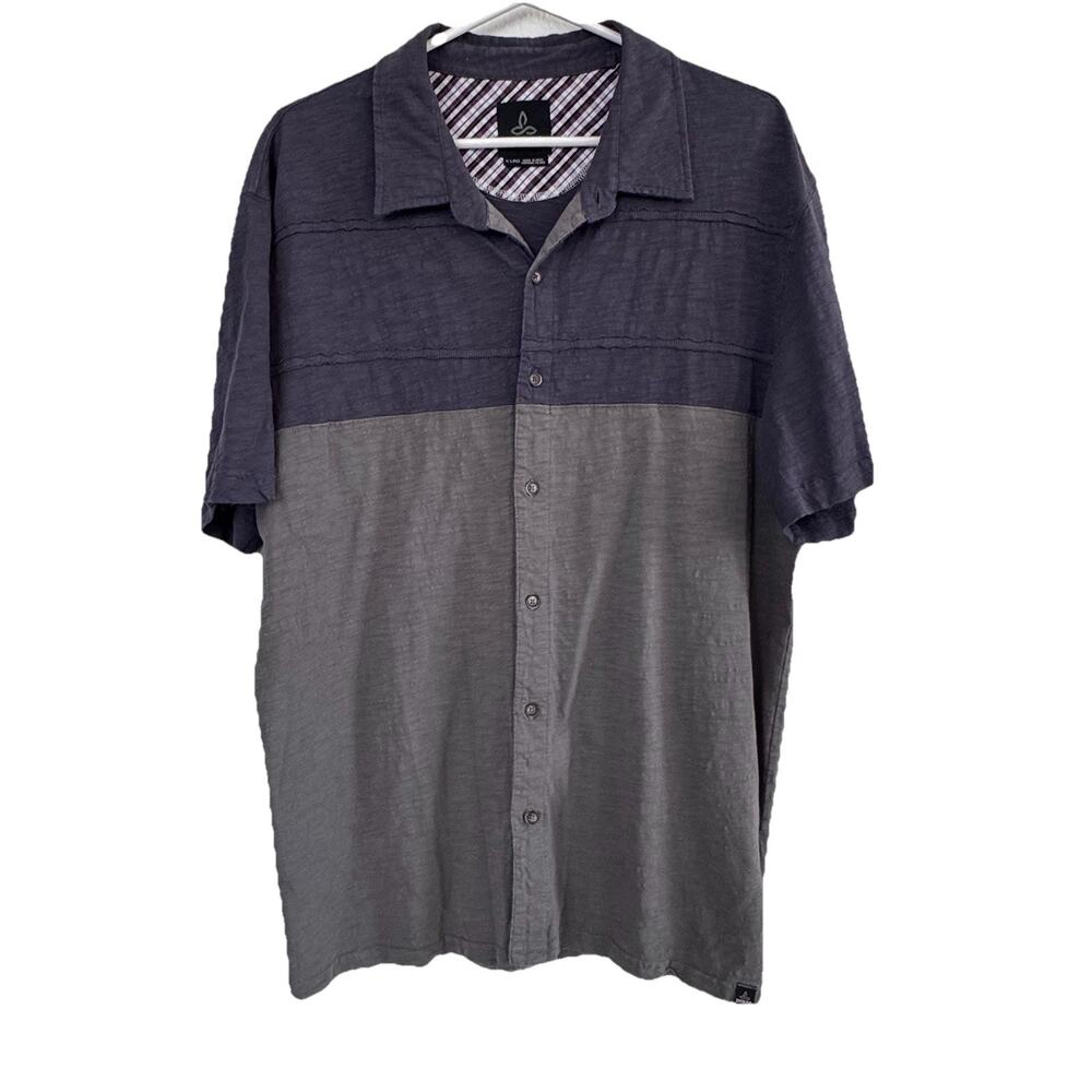 prAna Mens 100% Organic Button Down Polo Shirt Sz XL Outdoors Classic